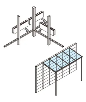 スマート・Fウォール T字コーナー施工納まり・ テラス取付について